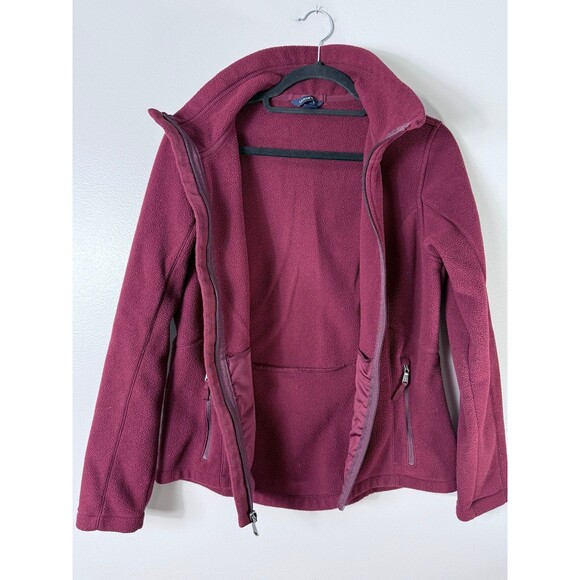 Lands’ End Maroon Full Zip Fleece Jacket Size small - Picture 4 of 6